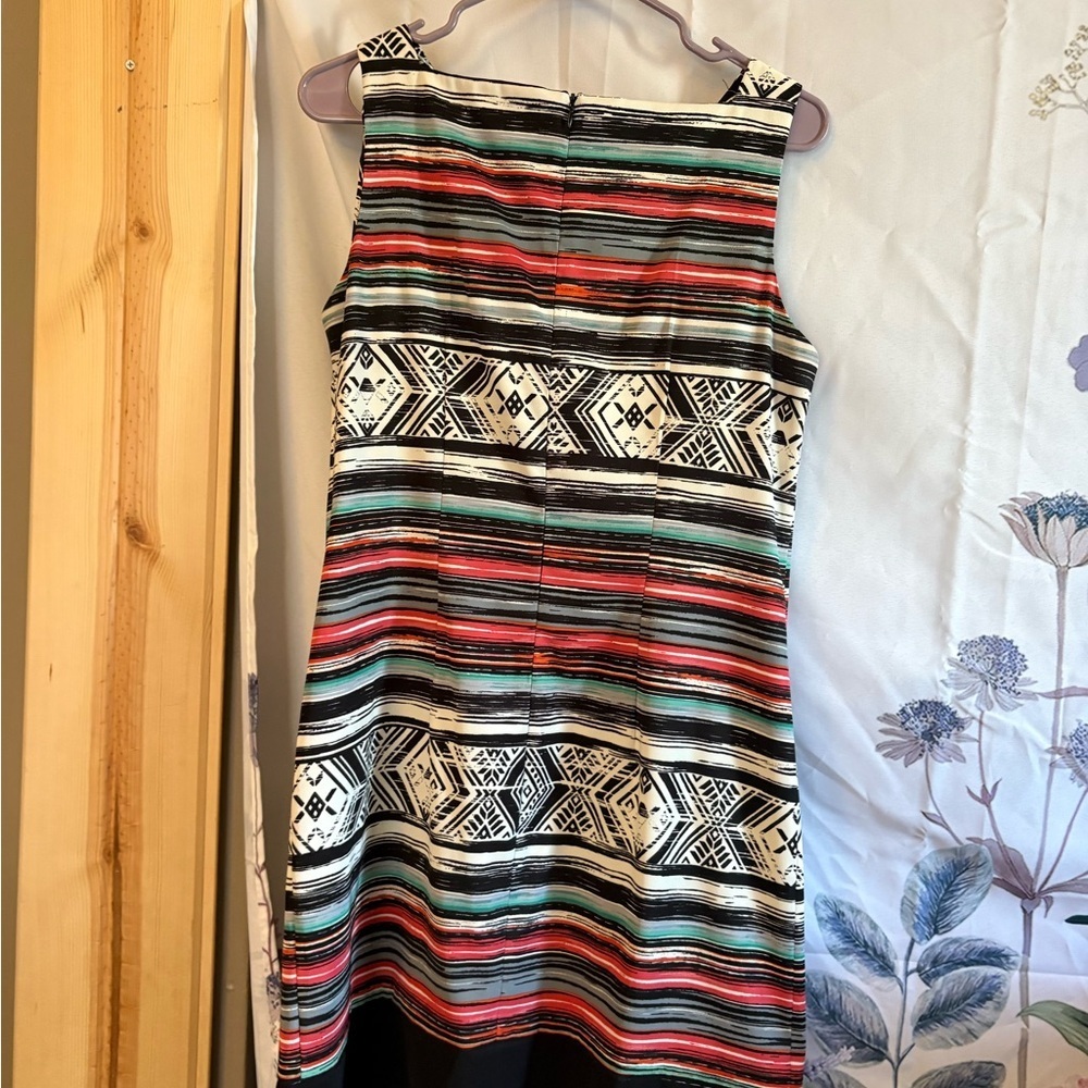 AB Studio Colorful Patterned Midi Dress